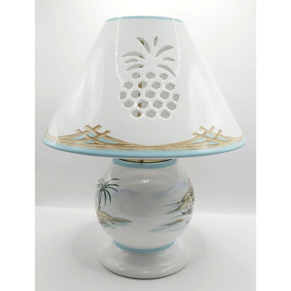 Lenox British Colonial Candle Lamp Pineapple Design Tropical Nautical - Picture 3 of 10